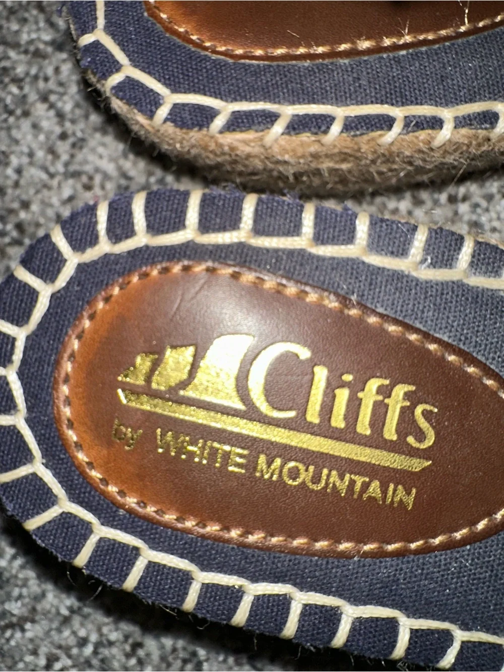White Mountain Navy and White Striped Espadrille Slingbacks